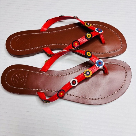 TORY BURCH Marguerite Terra Thong Sandals Size 7.5 - Picture 2 of 6